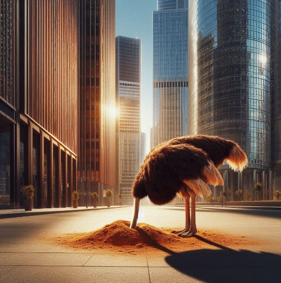 Illustration representing the reluctance to confront hard truths about a struggling business
